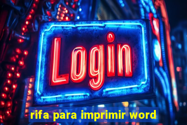 rifa para imprimir word