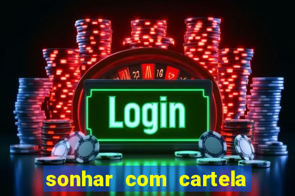 sonhar com cartela de bingo